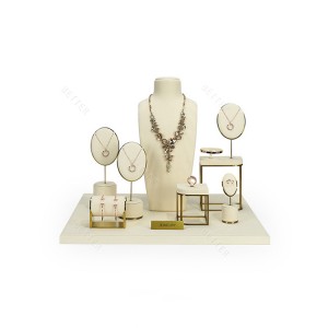 Jewelry displays for store luxury jewelry display props custom MDF jewelry stand display set