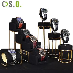 Wholesale Portable Watch Display Rack Black Velvet Bracelet Bangle Watch Display Organizer Storage Holder