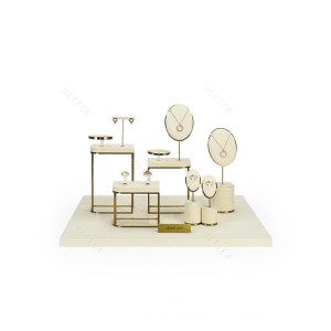 Jewelry displays for store luxury jewelry display props custom MDF jewelry stand display set