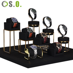 Wholesale Portable Watch Display Rack Black Velvet Bracelet Bangle Watch Display Organizer Storage Holder