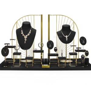 Elegant Jewelry Store Window Jewelry Metal Display Stand Ring Earrings Necklace Display Props Sets