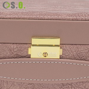 High Grade Jewelry Organizer Case With Handle Luxury Leather Ring Bangle Jewelry Case With Mirror