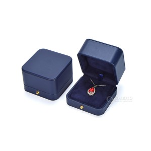 Jewellery Gift Packaging Set Custom LOGO Printed Small Ring Necklace Box Leather Luxury Jewelry Box with Rope