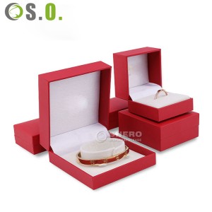 Custom Beige Leather Jewelry Box For Pendant Embossing Logo Packaging set For jewellery box