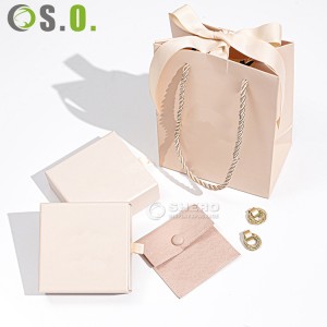 High-end Jewelry Drawer Box Envelope Pouch Inside with Gift Paper Bag