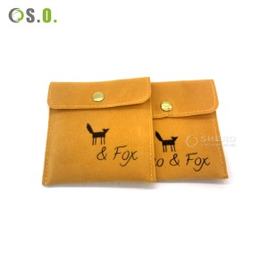 Custom Logo Printed Microfiber Mini Colored Soft Faux Suede Velvet Drawstring Bowknot jewelry pouch with logo