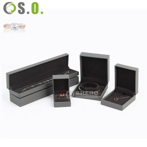 Jewelry Box Covered Display Stand Packaging Jewelry Display Set Packaging Ring Necklace Pendant Box PU Leather Gold Red Blue
