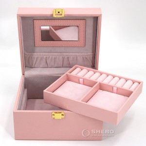 PU leather Three-layer Jewelry 2 drawer Packaging Box Jewelry Organizer Case Jewelry ring necklace Bracelet Storage Box