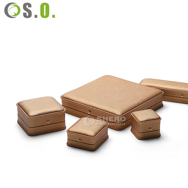 Wholesale Luxury Leather Jewelry Storage Packing Box for Rings Earrings Pendants Necklace Display Custom Logo Jewelry Gift Box