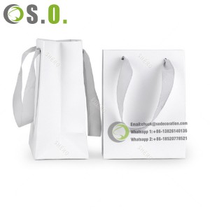 Personalized Design Recyclable Eco Friendly Paper Bag Custom Print White Kraft Paper Shopping Bag With Your Own Logo