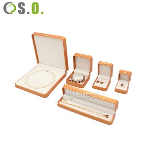 Shero Orange Pu Leather Jewelry Box Earring Necklace Bangle Bracelet Packaging Custom Logo Jewelry Gift Boxes