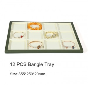 Factory wholesale ring earrings metal jewelry display tray custom logo jewelry organizer tray velvet leather jewelry display stand