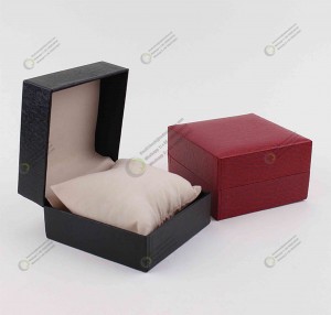 Best Quality Rectangle PU Leather Watch Box Custom Logo with Pillow and Paper Sleeve