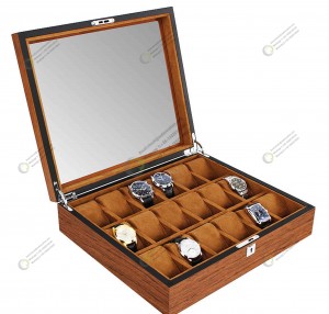 High Quality Wooden Storage Watch Boxes With Lock Wooden Watches And Glass Lid Box Case