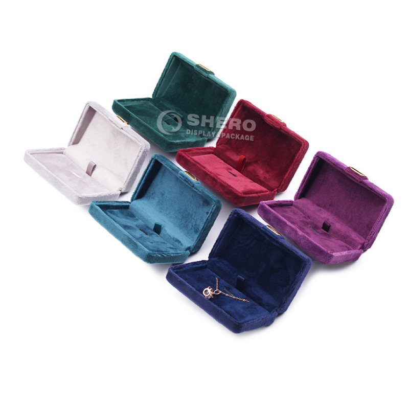Luxo macio velevt brinco pingente caixa de jóias mini tamanho colorido caixa de embalagem de jóias