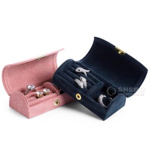 Shero Luxury Cute Ring Organizer Custom Velvet Jewelry Case With Button