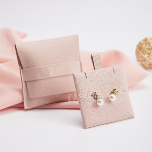 Velvet Jewelry Bag Small Pink Microfiber Satin Suede Custom Jewelry Pouch