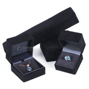 High Quality Black Velvet Jewelry Box For Ring Pendant earrings