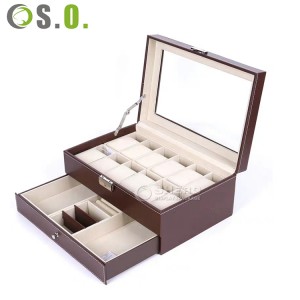 Hot Popular Custom Genuine Leather Watch Case Travel Watch Case Storage Organizer