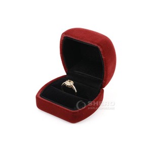 SHERO Red Velvet Round Jewelry Box For Gif Wedding Ring Bracelet Necklace Box