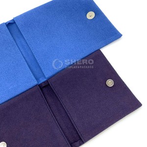 Custom Logo Luxury Jewellery Packaging Small Microfiber Envelope Flap Jewelry Pouch Bag With Logo