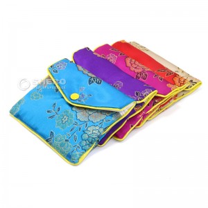 Handmade Custom Jewelry Silk Purse Pouch Gift Bags Chinese Brocade Jewelry Pouch Bags With Zipper