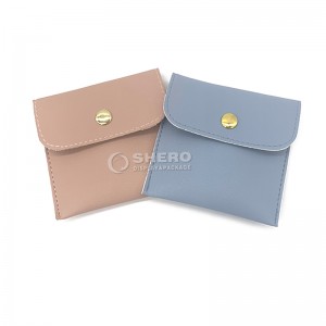 Wholesale Custom Logo Jewelry PU Leather Pouch With Zipper Pouch Gift Bag