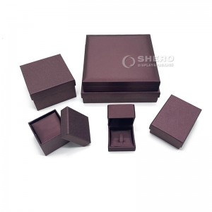 Wholesale Luxury Brushed Ring Pendant Necklace Bracelet Jewelry Packaging Box PU Leather Jewelry Box