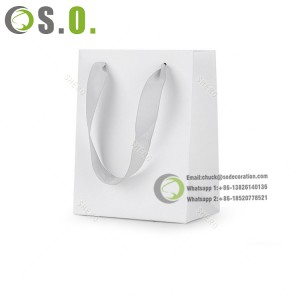 Luxury Custom Printed Shopping Paper Bags with Logos for Clothing and Shoes White Kraft Paper Shopping Bag