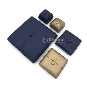 Factory Best Sale Double Open Ring Jewelry Leather Box Custom Logo Erring Ring Pendant PU Leather Boxes