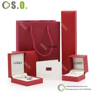 Simple Classic Leatherette Paper Single Double Ring Bangle Earring Pendant Jewelry Box Custom Logo Available Packaging Box