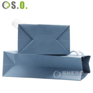 Custom Gift Bags Shopping Bag Hard Paper Bag with Your Own Logos White Cotton Handle Ribbon