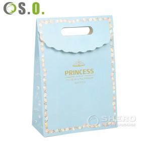 Custom Luxury Small Gift Bags Paper Blue Pink Delicate Gift Bag Shopping Jewelry Clothes Paper Bags