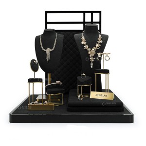 Elegant Jewelry Store Window Jewelry Metal Display Stand Ring Earrings Necklace Display Props Sets