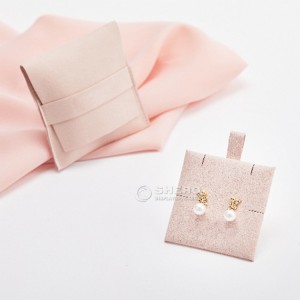 Velvet Jewelry Bag Small Pink Microfiber Satin Suede Custom Jewelry Pouch