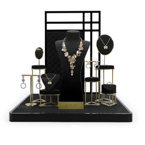 Elegant Jewelry Store Window Jewelry Metal Display Stand Ring Earrings Necklace Display Props Sets