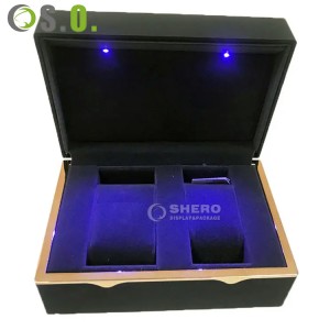 Custom Logo Jewelry Packaging Led Light Jewelry Box With Velvet Insert Earring Necklace Bracelet Luxury Watch Box