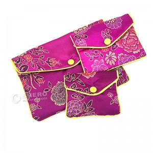 Custom Jewelry Silk Purse Pouch Gift Bags Chinese Brocade Jewelry Pouch Zipper Envelope Brocade bag