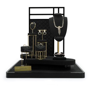 Elegant Jewelry Store Window Jewelry Metal Display Stand Ring Earrings Necklace Display Props Sets