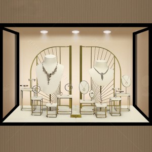 Jewelry displays for store luxury jewelry display props custom MDF jewelry stand display set