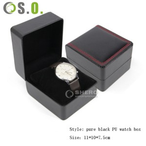 [Copy] Custom logo 6 12 24 slots luxury pu leather gift packaging watch storage box black single watch case band strap display box