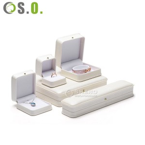 Luxurious Rectangular Jewelry Box PU Leather Velvet Storage for Diamond Ring Necklace Bracelet Pendant Set Jewelry Packaging