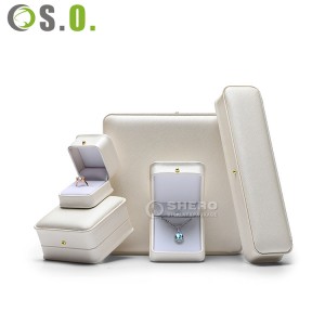 Luxurious Rectangular Jewelry Box PU Leather Velvet Storage for Diamond Ring Necklace Bracelet Pendant Set Jewelry Packaging