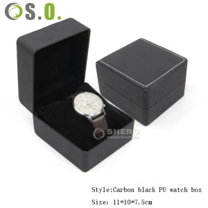 [Copy] Custom logo 6 12 24 slots luxury pu leather gift packaging watch storage box black single watch case band strap display box