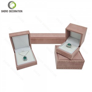 Custom Logo Velvet Jewelry Box Blue Jewellery Gift Box Packaging For Necklace