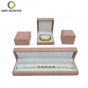 Custom Logo Velvet Jewelry Box Blue Jewellery Gift Box Packaging For Necklace