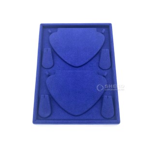 Luxury Black leather Jewelry Display Tray for counter display PU leather earrings ring necklace pendant display tray