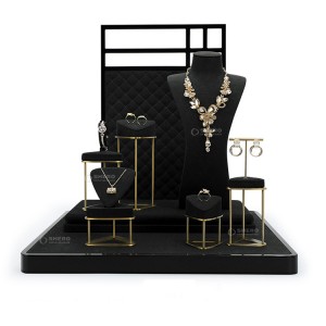 Elegant Jewelry Store Window Jewelry Metal Display Stand Ring Earrings Necklace Display Props Sets