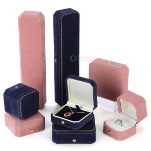 Custom Logo High-End Velvet RIng Pendant Bracelet Jewelry Box