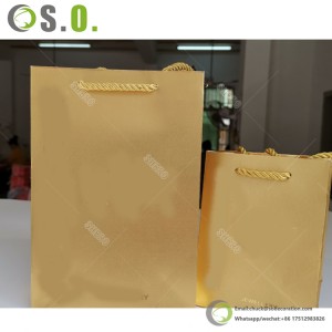 Kraft Paper Bags Set for Jewelry Shopping Glossy Paper Bag Gifting for Clothes Packaging Printing Logo